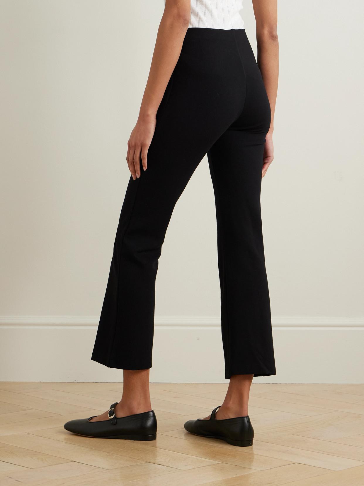 Leset Rio Cropped Stretch-Ponte Flared Pants in Black | Lyst UK