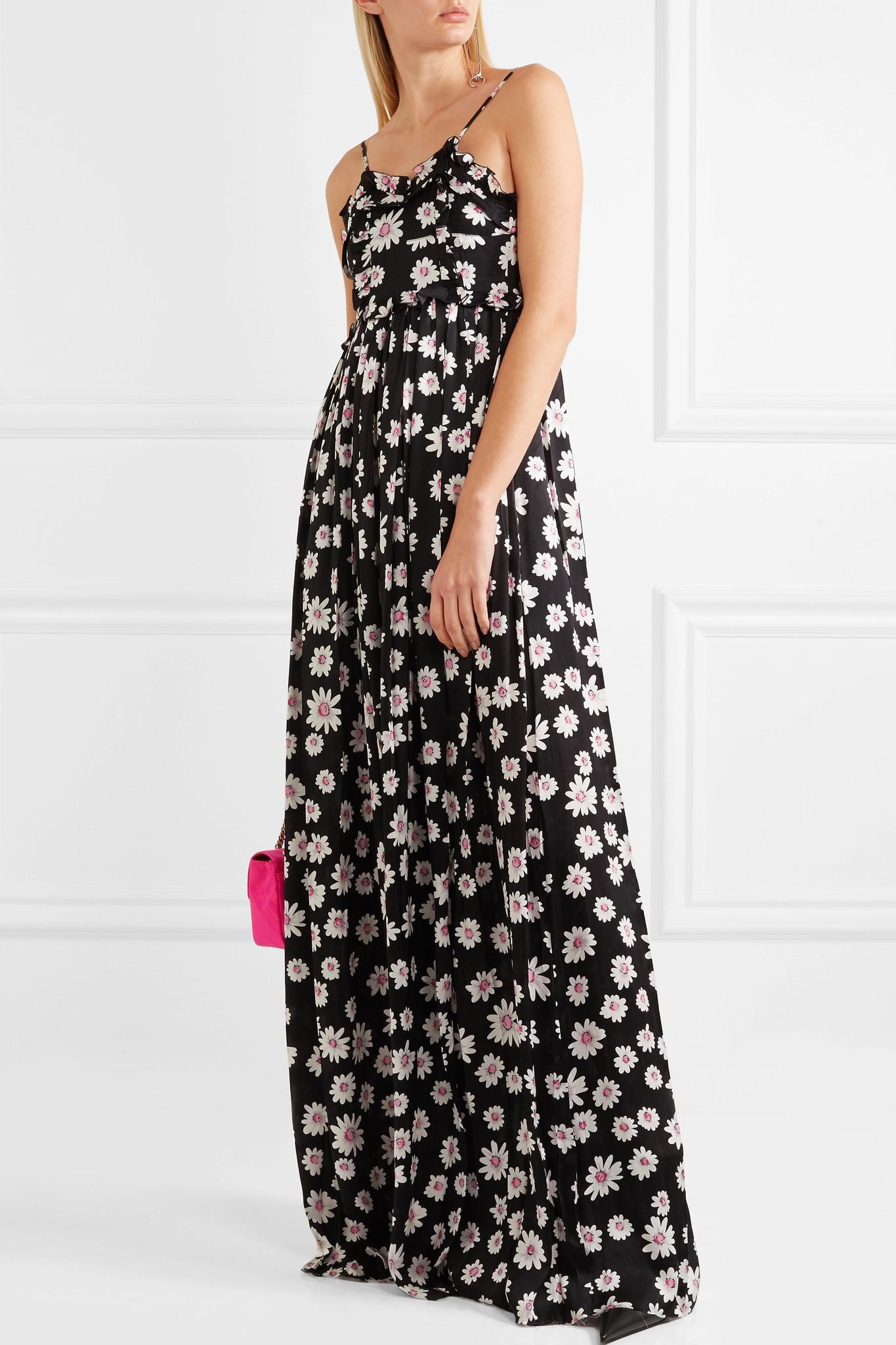 balenciaga floral backless dress