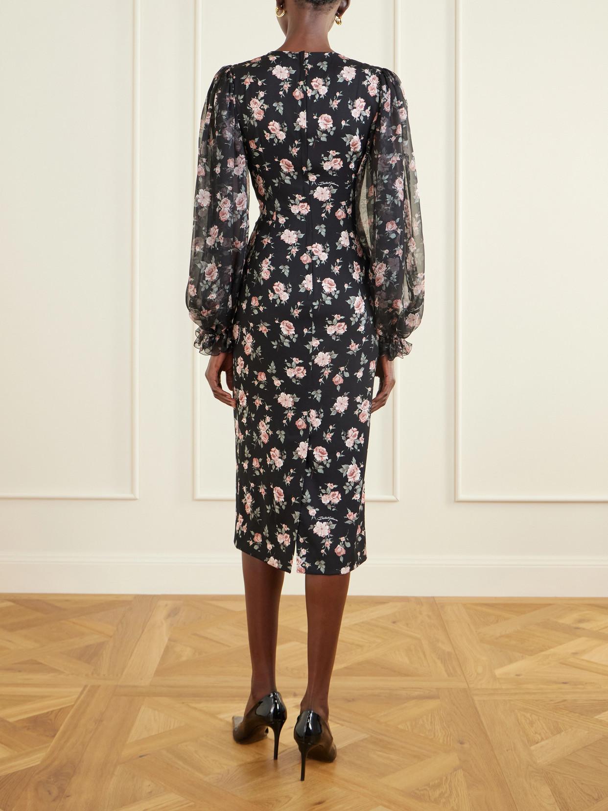 dolce and gabbana floral silk chiffon dress Dolce & Gabbana