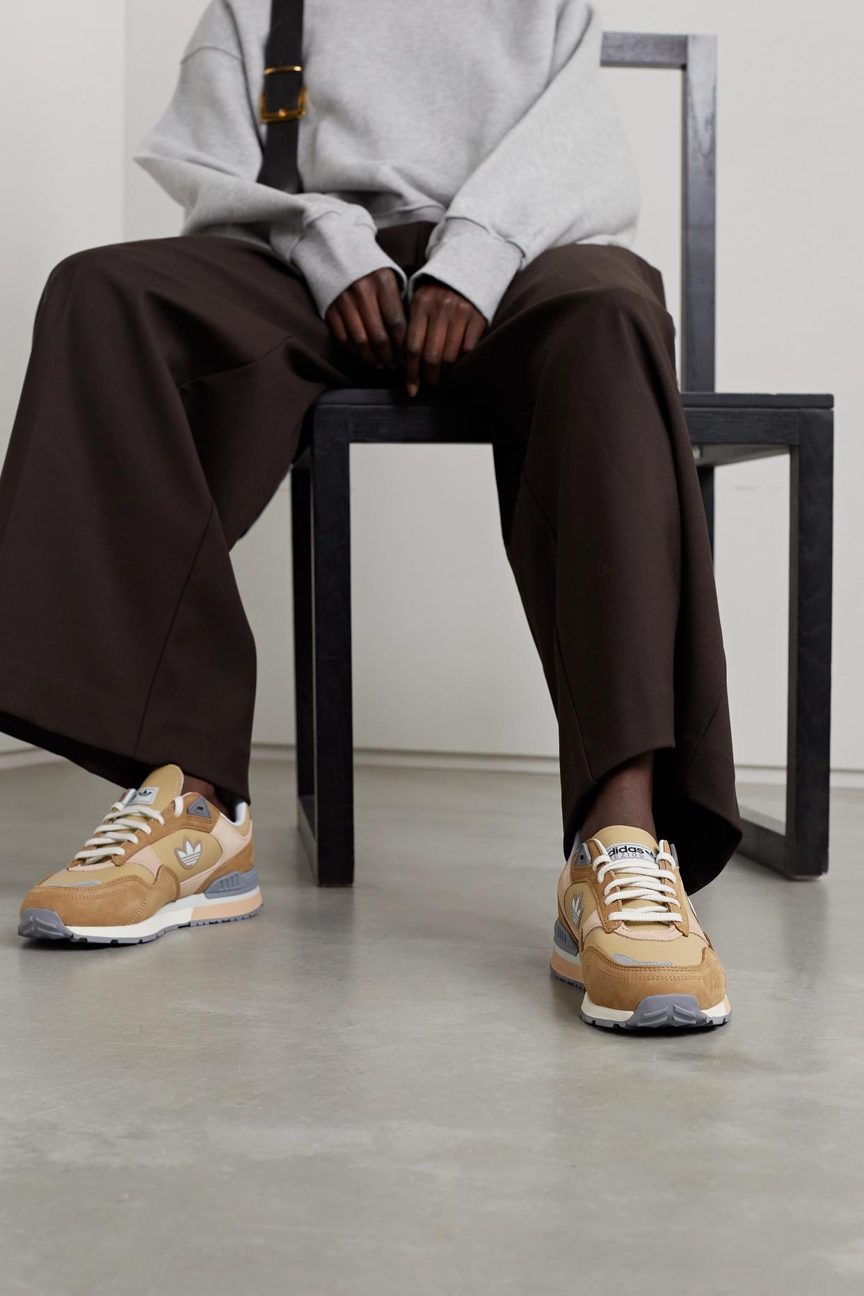 adidas Originals Treziod Nubuck And Leather Sneakers in Brown | Lyst