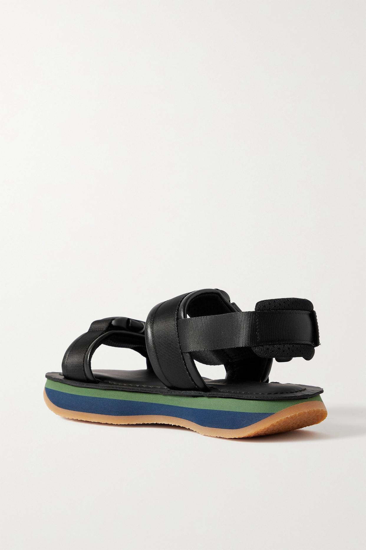 See By Chloé Ysee Leather And Canvas Platform Sandals in Black | Lyst