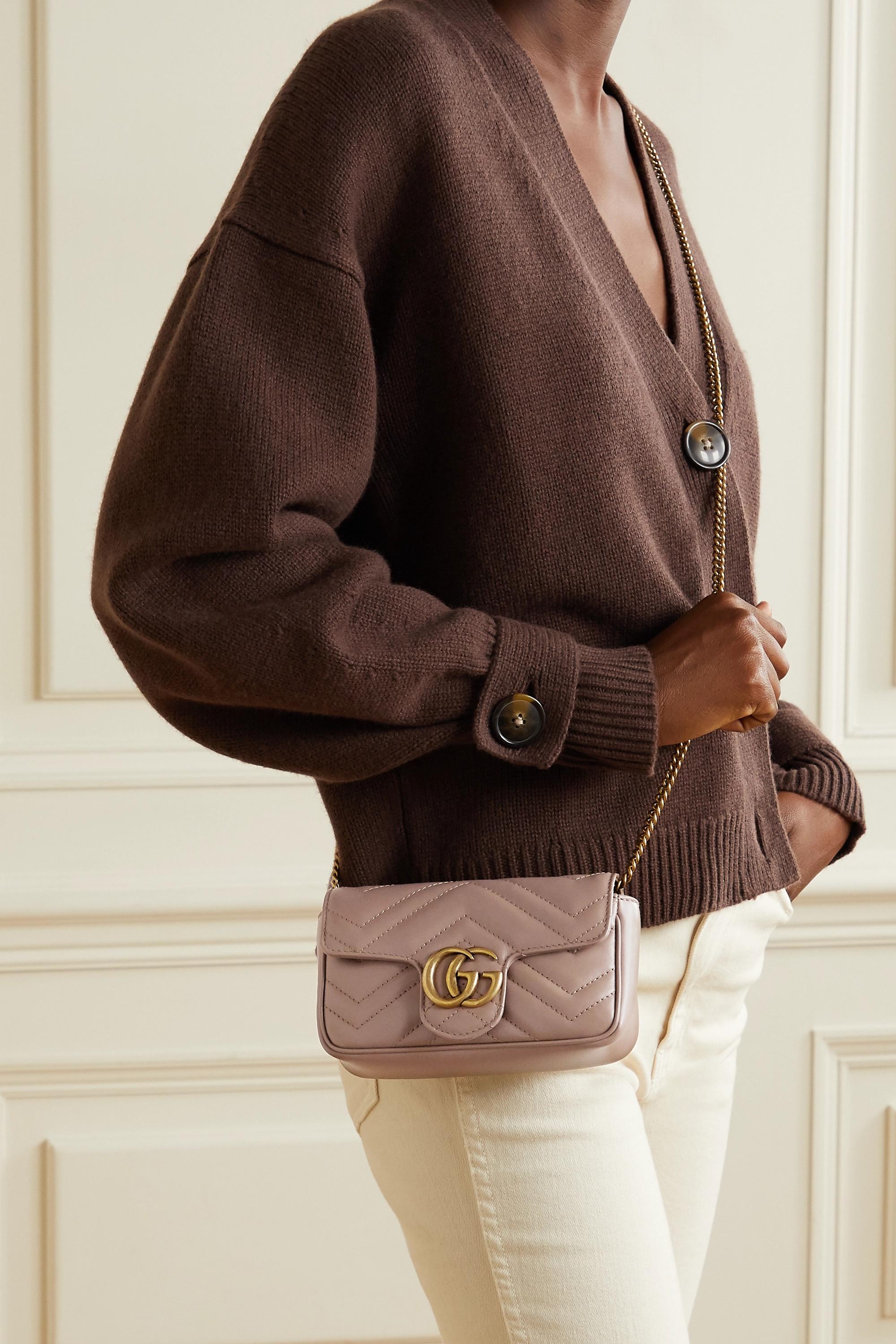 Gucci GG Marmont Matelassé Leather Super Mini Bag in Beige (Natural) - Save  27% - Lyst