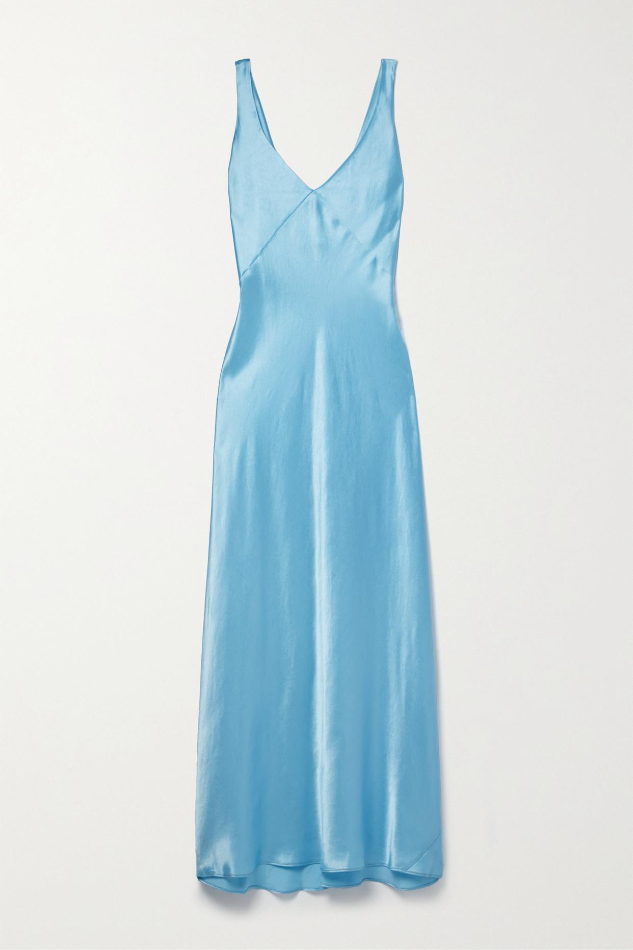 Vince blue silk dress top