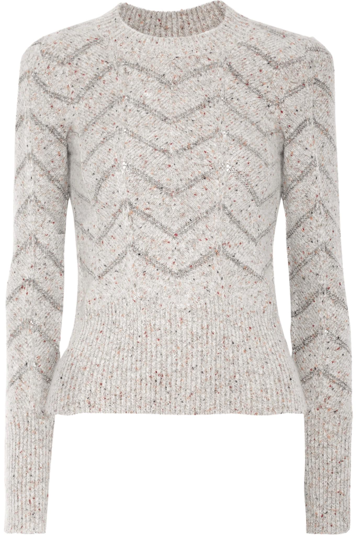 Lyst - Isabel Marant Elson Mélange Knitted Sweater in Gray