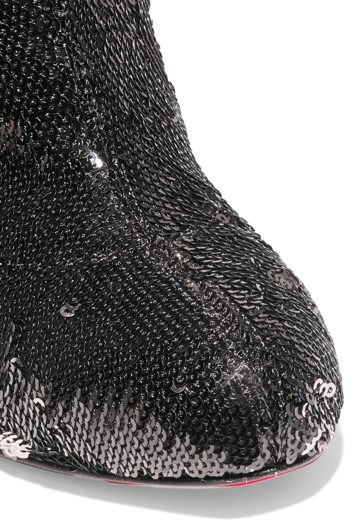 christian louboutin sequin boots