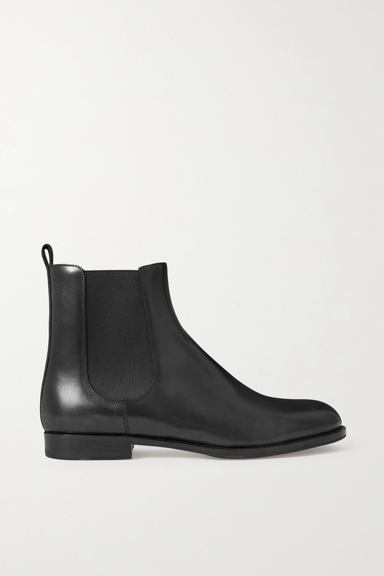 Manolo Blahnik Leather Chelsea Boots in Black | Lyst