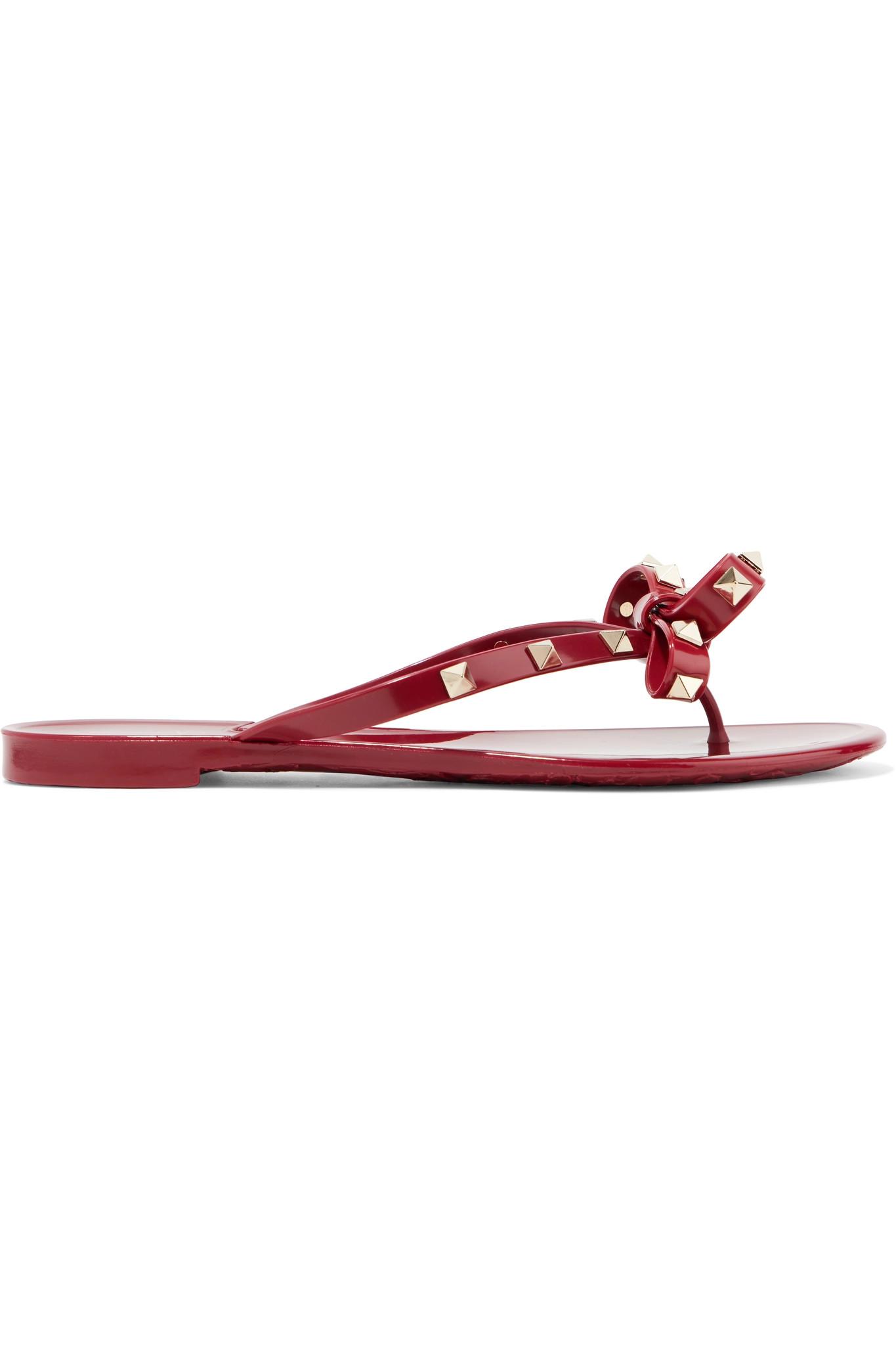 Valentino Rockstud Rubber Sandals in Burgundy (Red) | Lyst Valentino Rockstud Rubber Sandals in Burgundy (Red) | Lyst