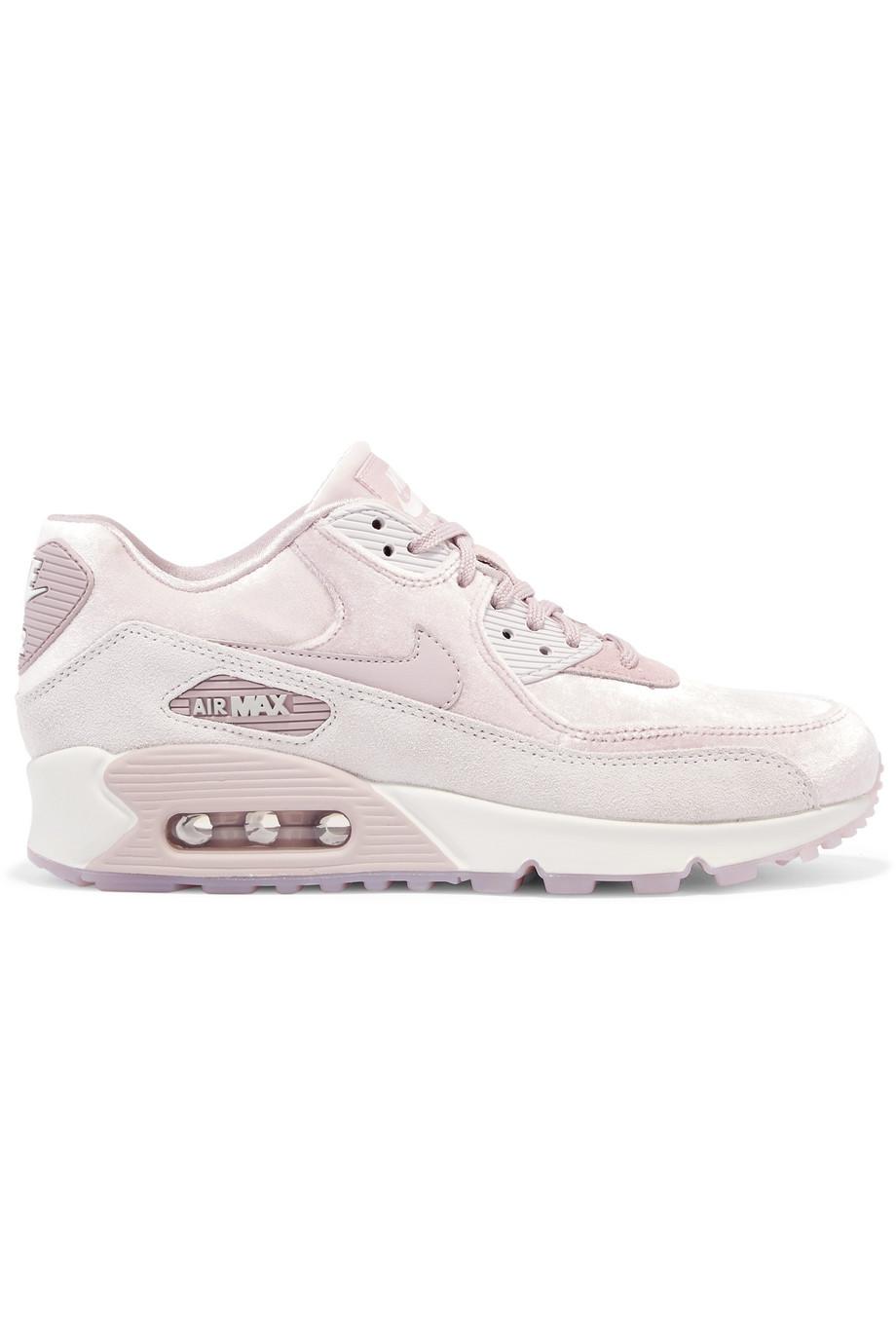 Nike Air Max 90 Lx Velvet And Suede Sneakers in Blush (Pink) | Lyst