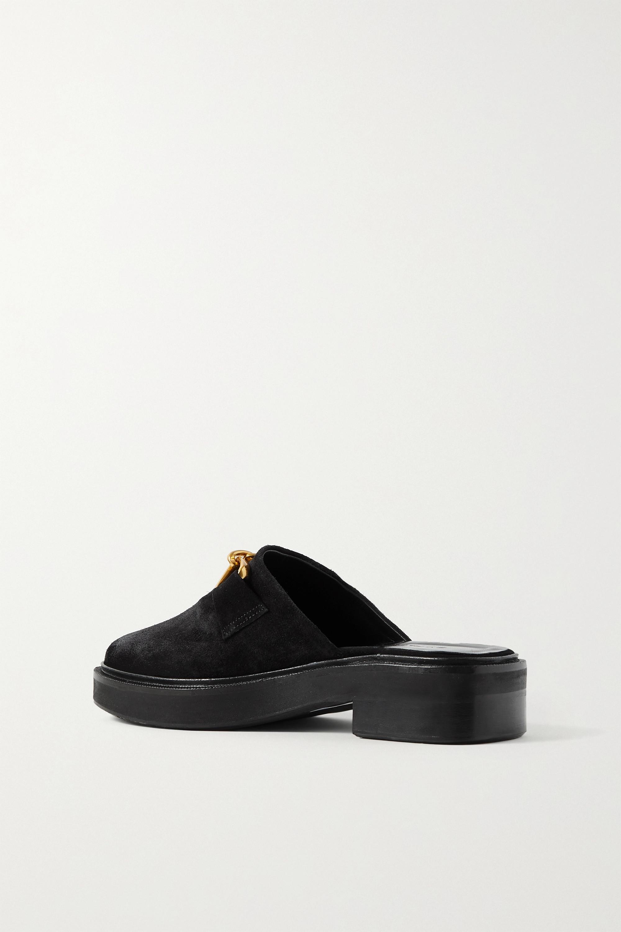 black suede mule