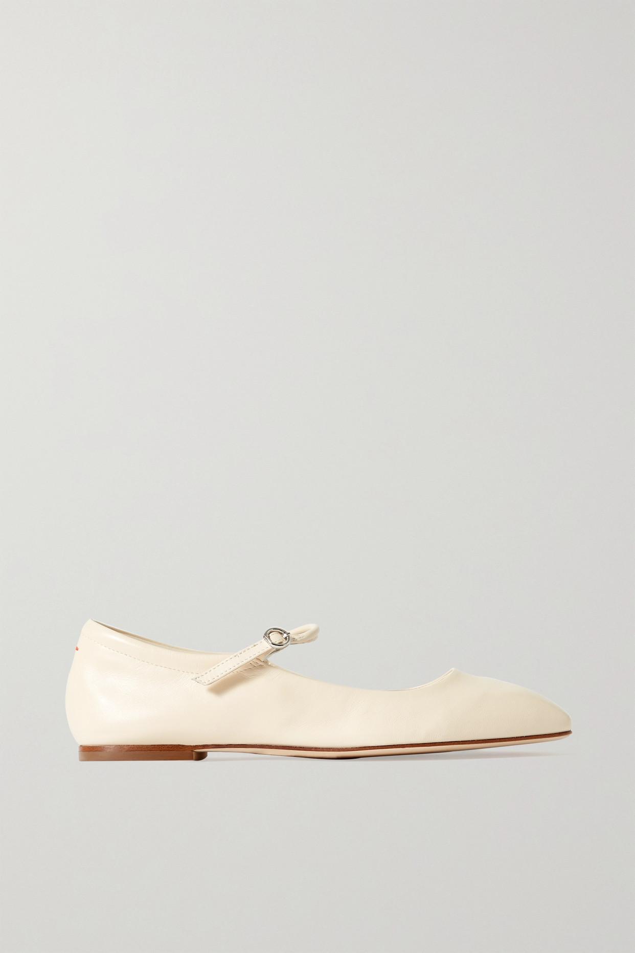 Aeyde Uma Leather Mary Jane Ballet Flats in Natural | Lyst