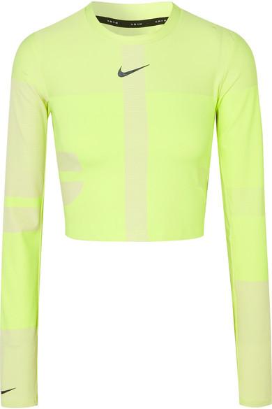 Nike Tech Pack 2.0 Run Cropped Neon Stretch Top | Lyst