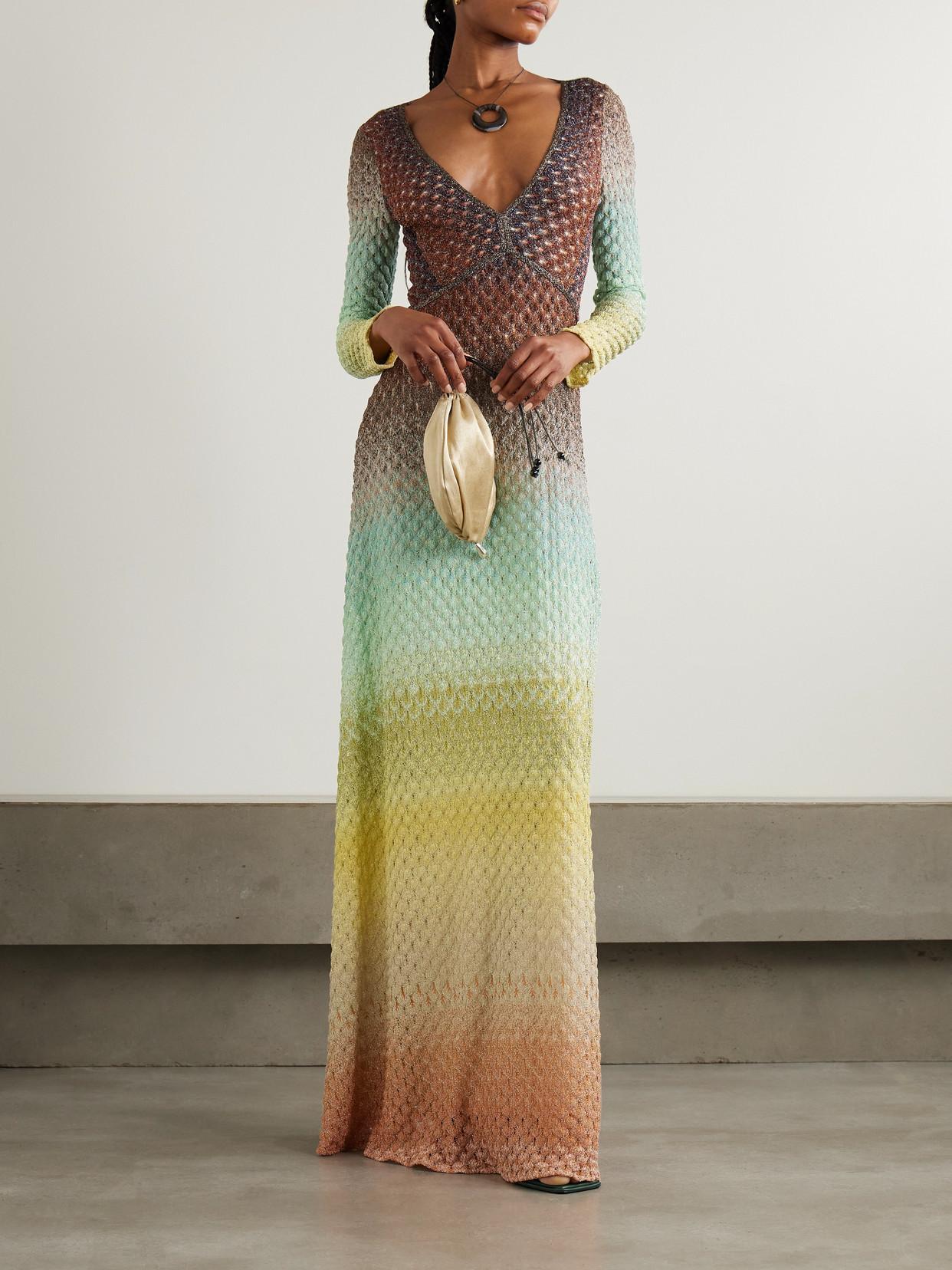 Missoni Dgrad Metallic Crochet-Knit Maxi Dress in Blue | Lyst Missoni Dgrad Metallic Crochet-Knit Maxi Dress in Blue | Lyst