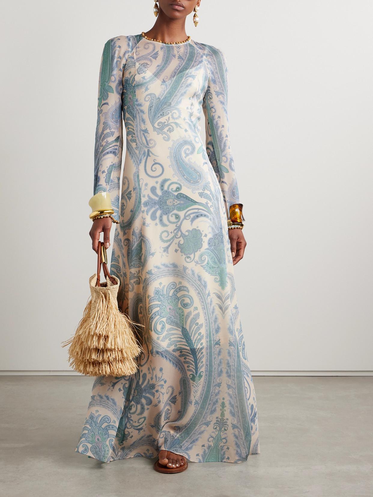 Zimmermann Illuminate Bead-Embellished Paisley-Print Crepe