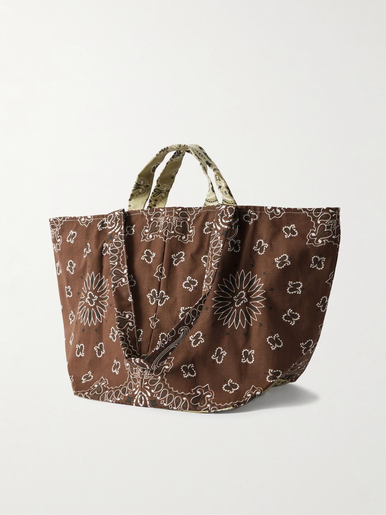Call it By Your Name Bandana-Print Cotton-Canvas Tote in Brown | Lyst