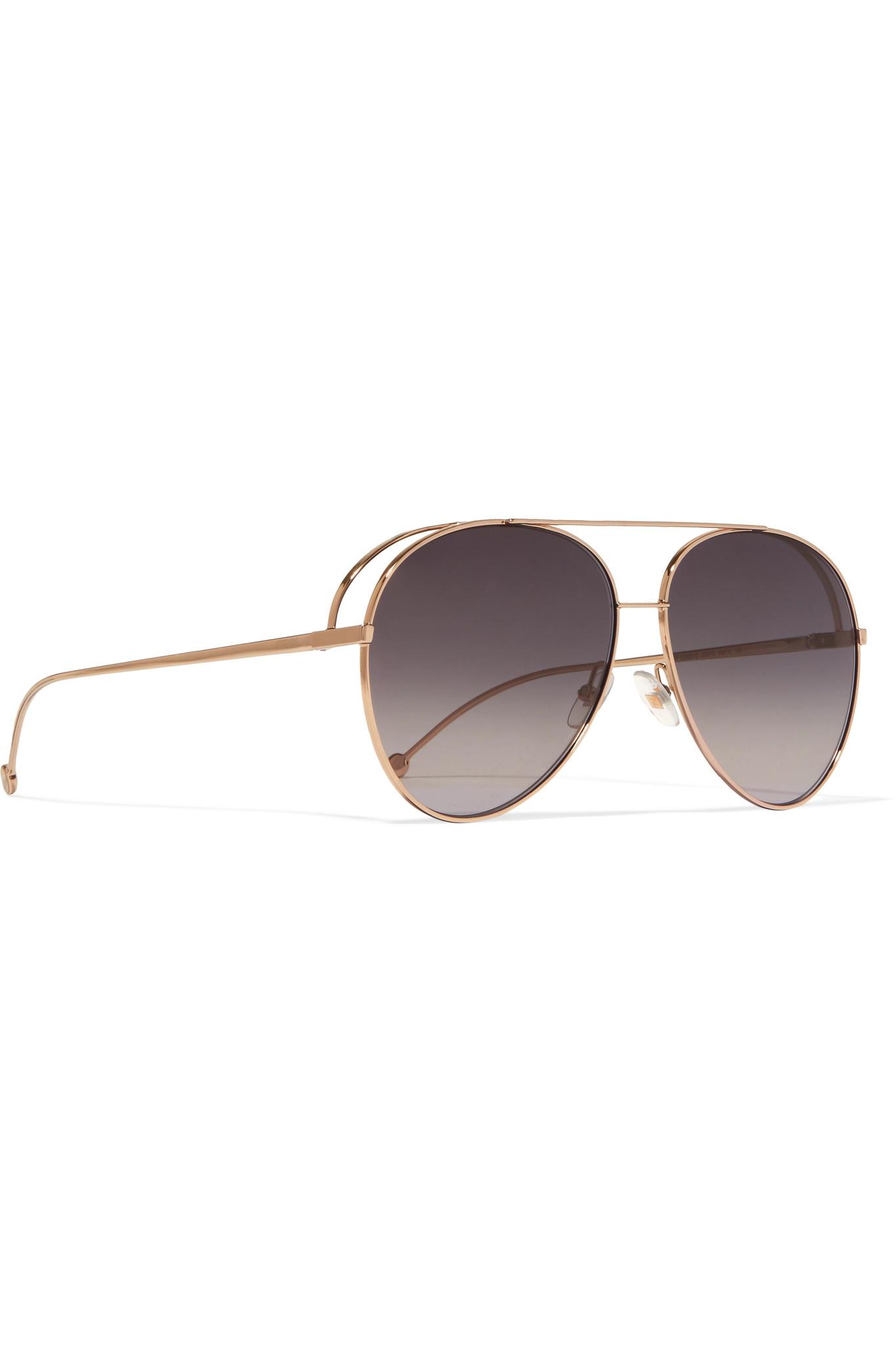 Fendi Aviator-style Gold-tone Sunglasses Gold One Size in Metallic - Lyst