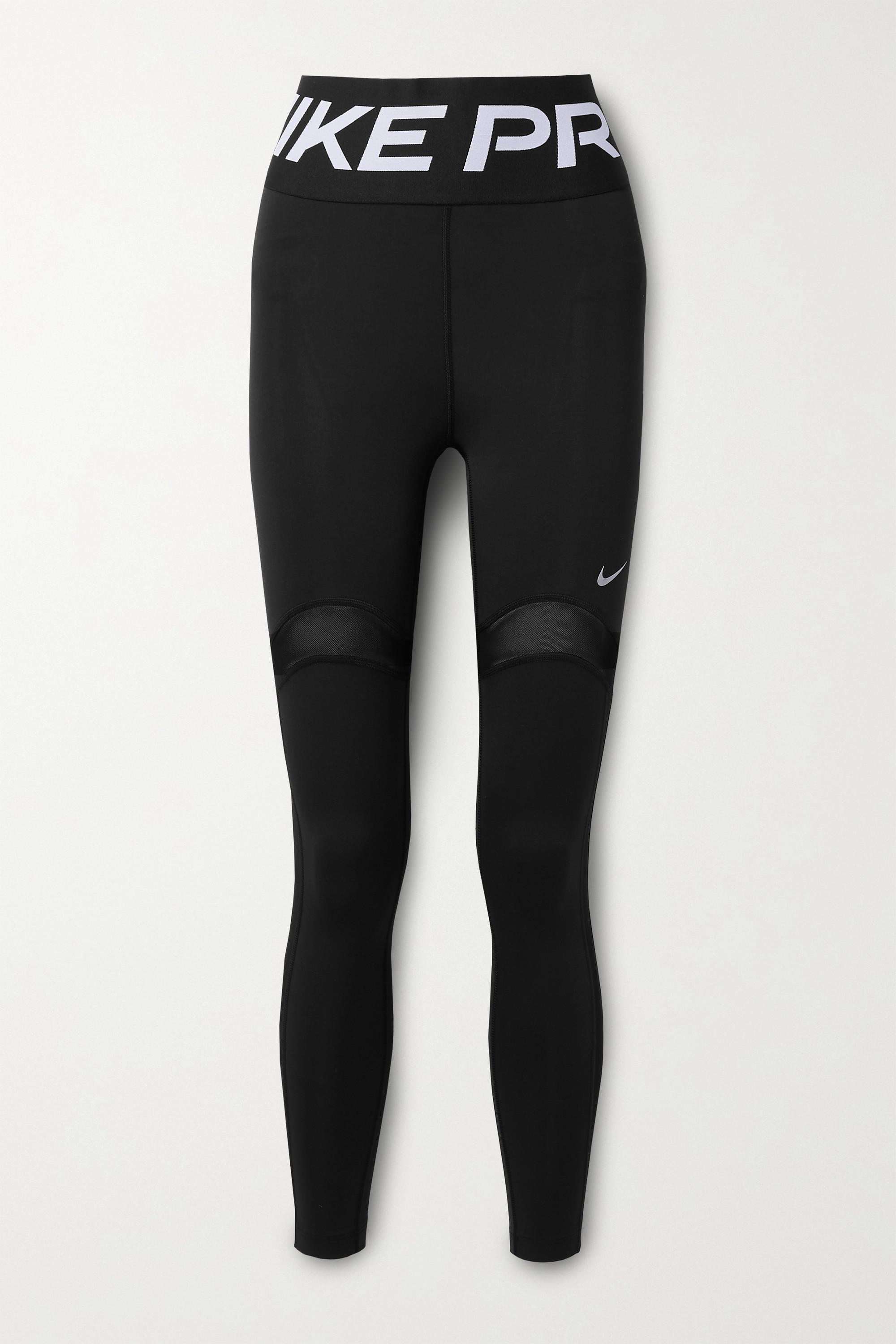 Nike Pro Stealth Luxe Mesh-trimmed Dri-fit Leggings in Black