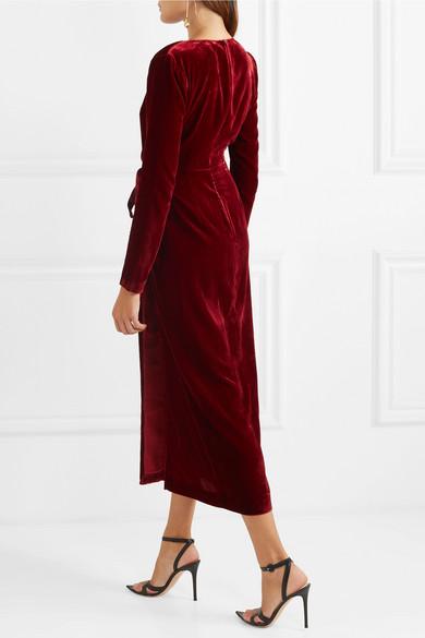rachel zoe aly velvet wrap dress