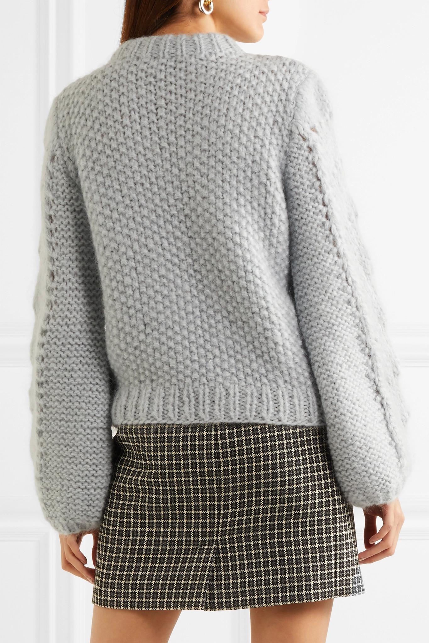 Ganni Faucher Mohair And Wool-blend Sweater - Lyst