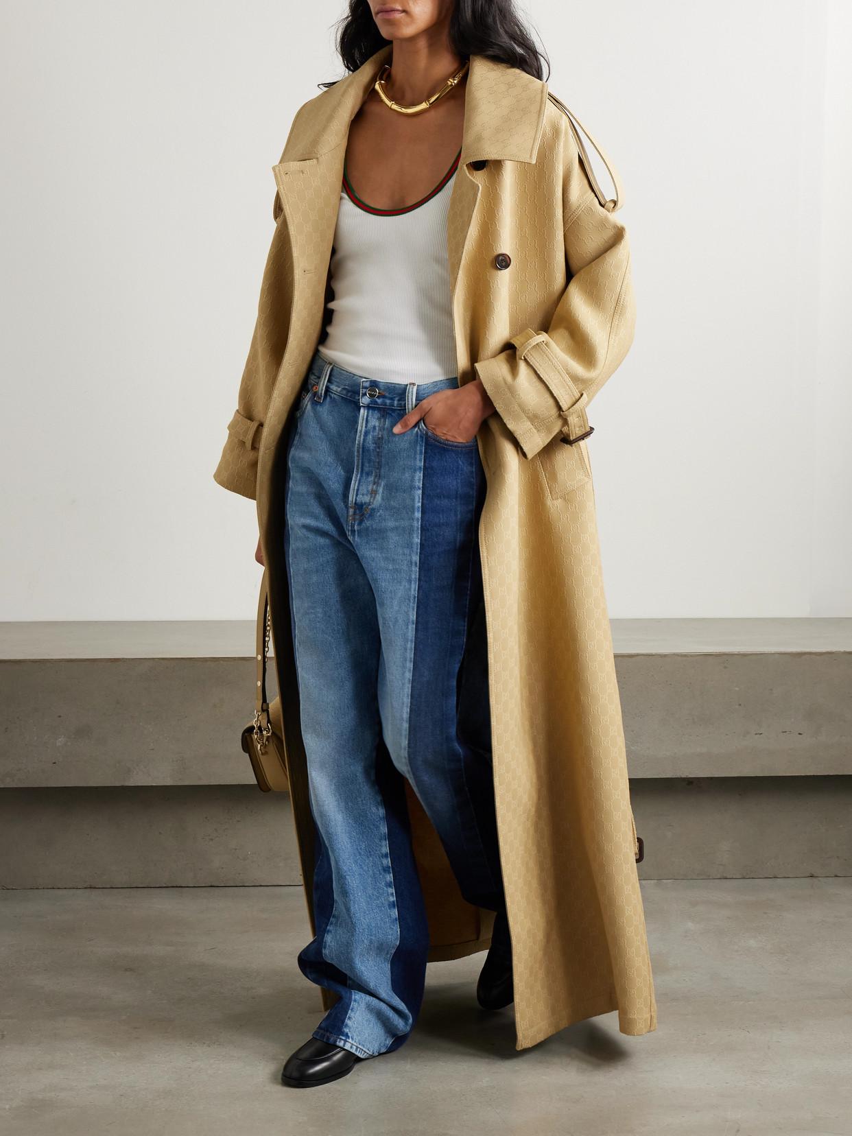 【関税&送料込】Gucci Single-Breasted Gabardine Trench Coat gucci-Bordeaux-Double-