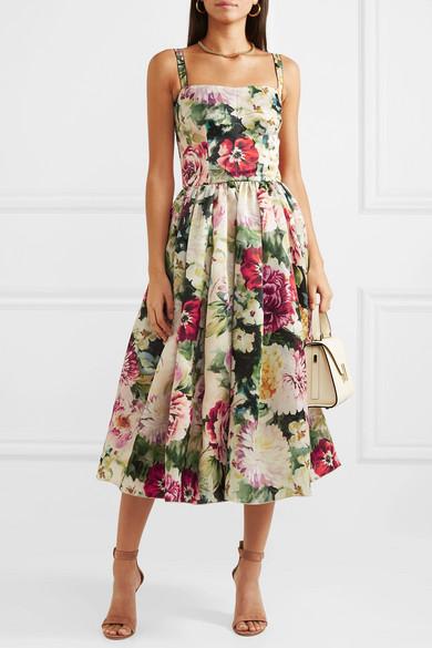 dolce gabbana floral midi dress
