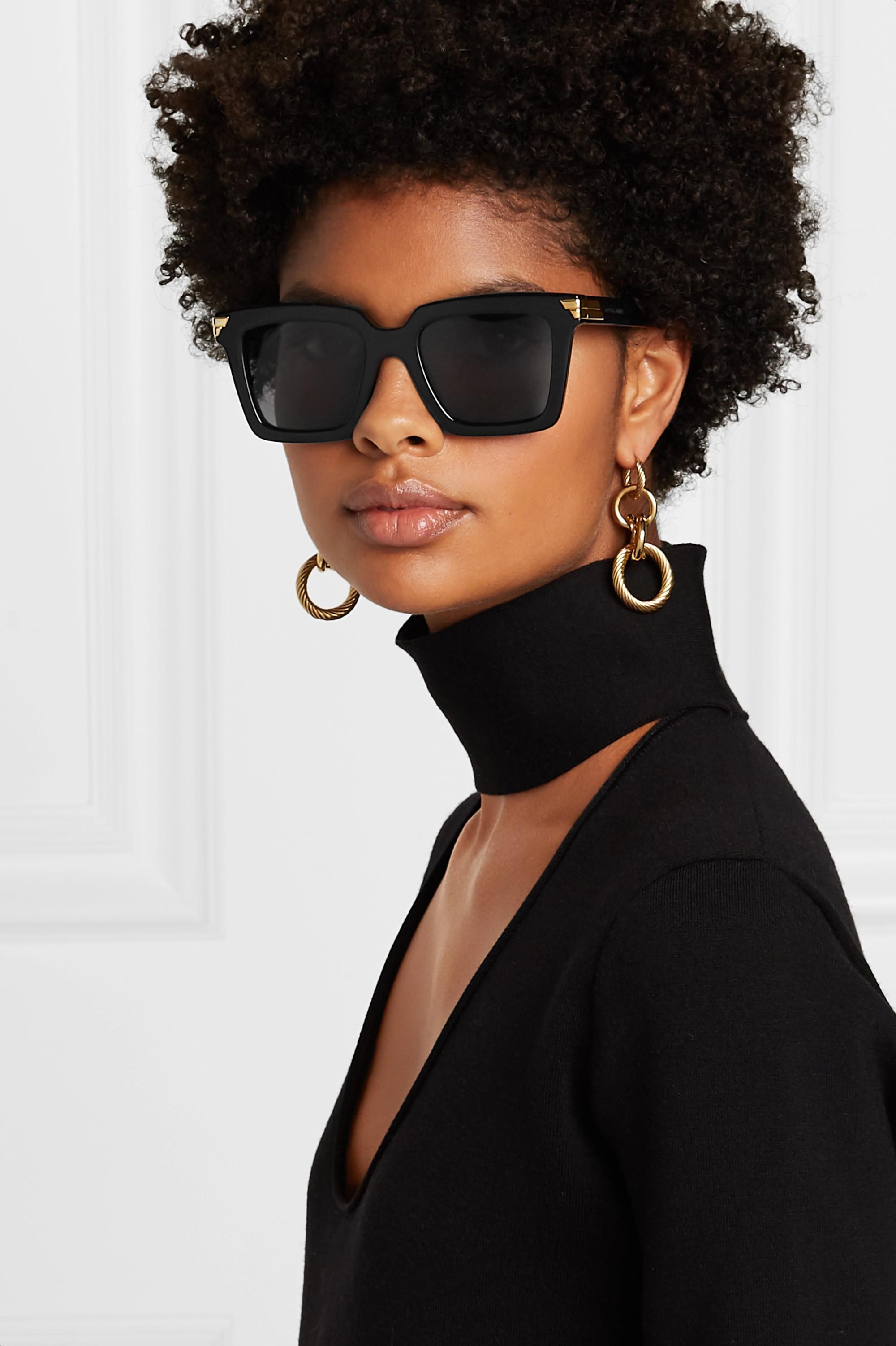 Bottega Veneta Oversized Square-frame Acetate Sunglasses in Black 