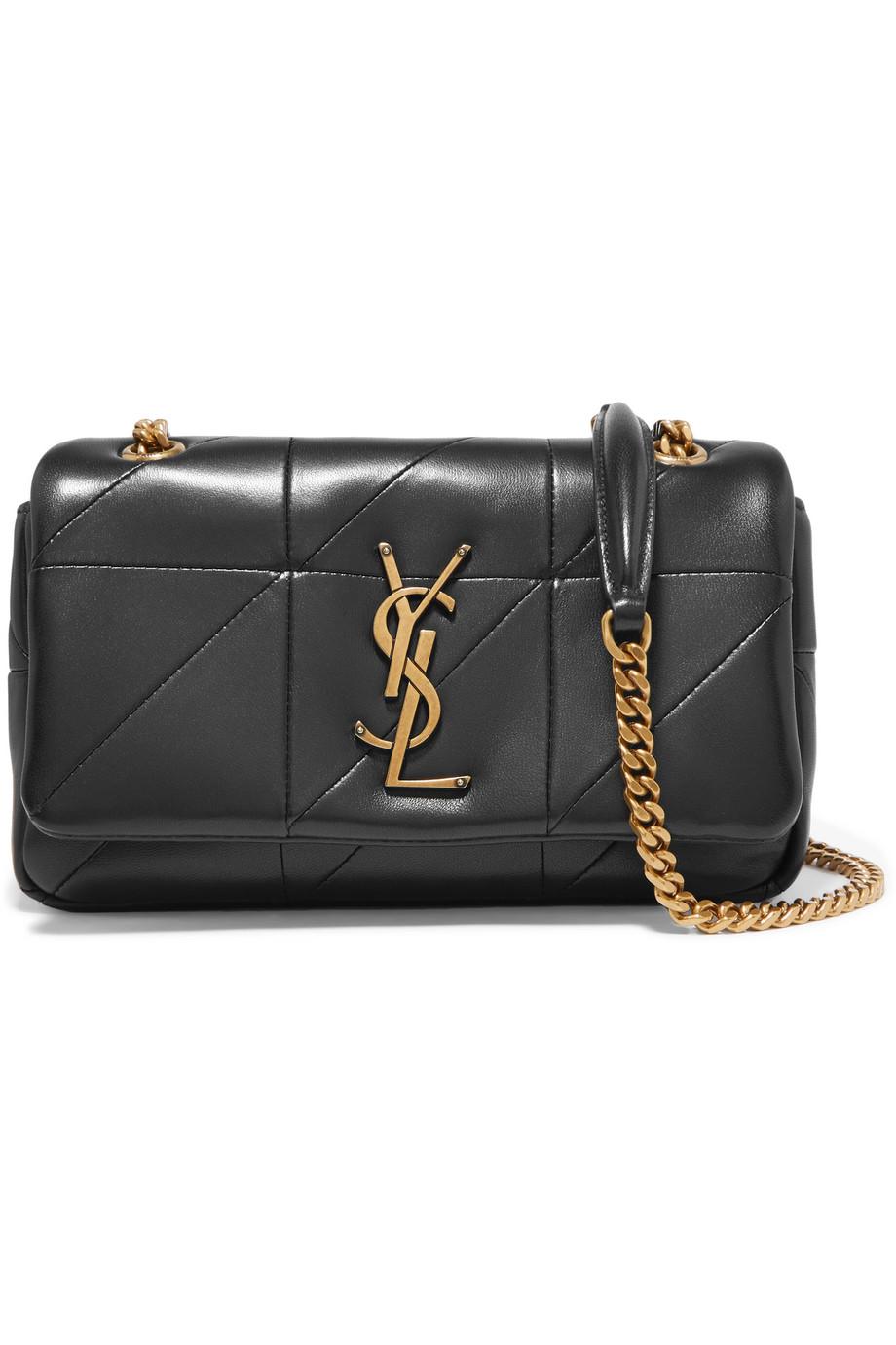 Saint Laurent Jamie Mini Quilted Wool Black Crossbody Bag - Chronostore