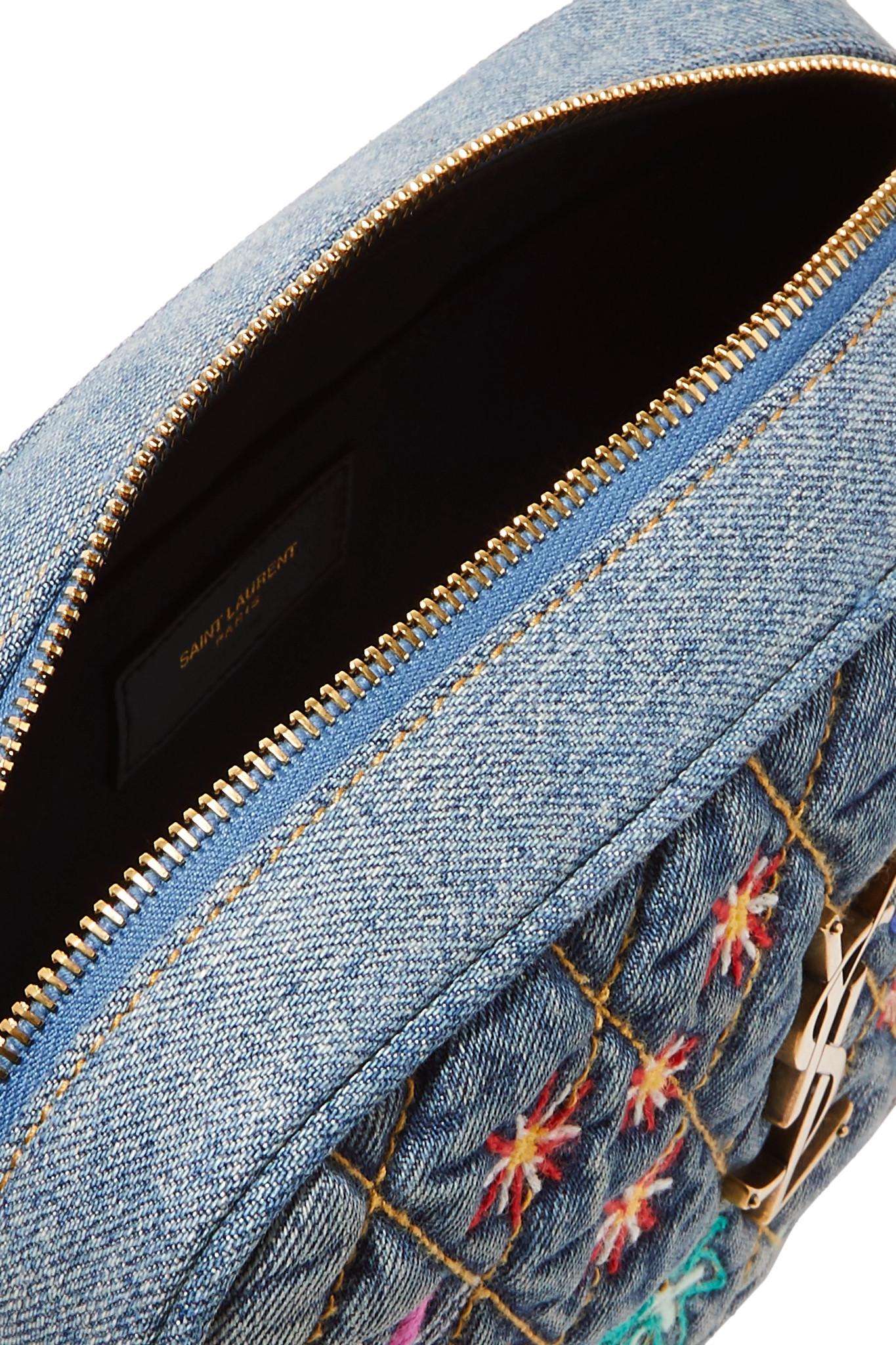 Saint Laurent Monogram Lou Medium Denim Crossbody Bag in Mid Denim (Blue) Lyst