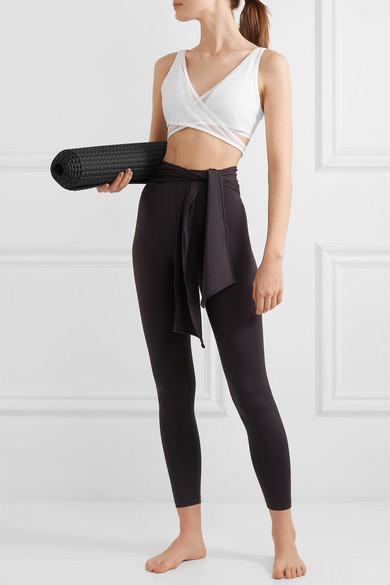 Nike Air Mesh And Dri-fit Wrap-effect Stretch Sports Bra in White | Lyst