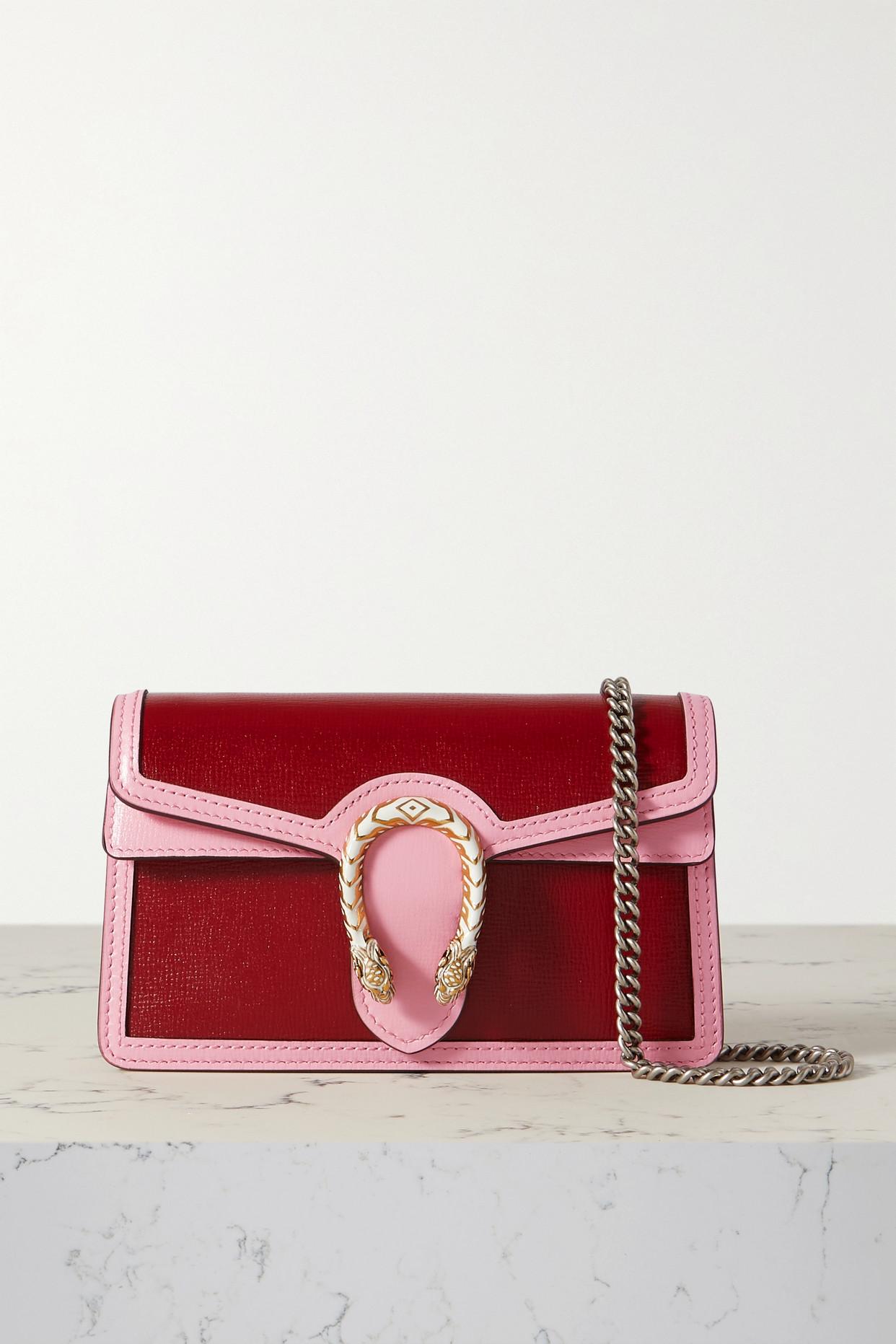 Gucci Dionysus Super Mini Two-tone Leather Shoulder Bag in Red | Lyst