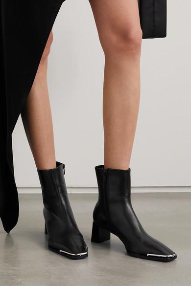 Alexander Wang Mascha Glossed-leather Ankle Boots in Black | Lyst
