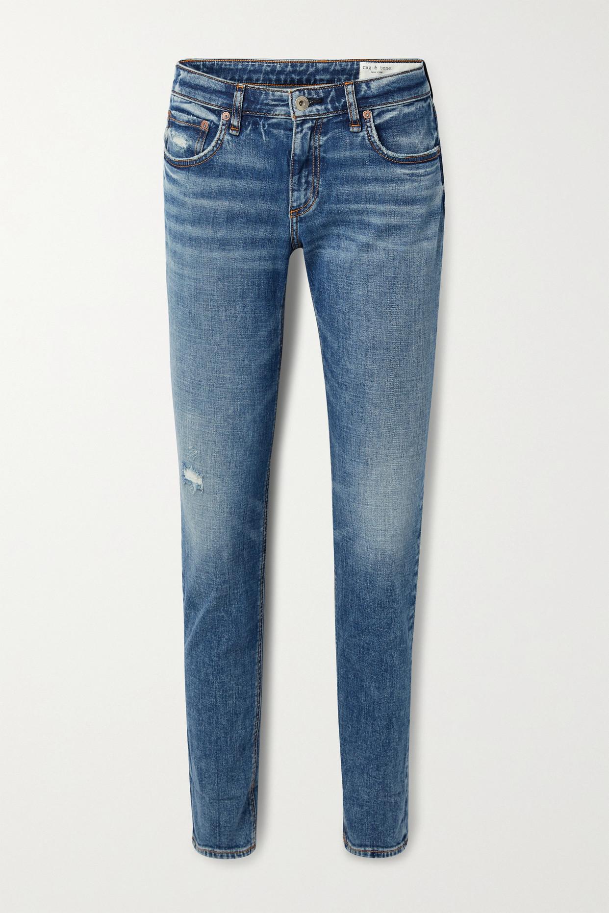 Rag Bone Dre Low rise Boyfriend Norwalk Slim Fit Mid Indigo