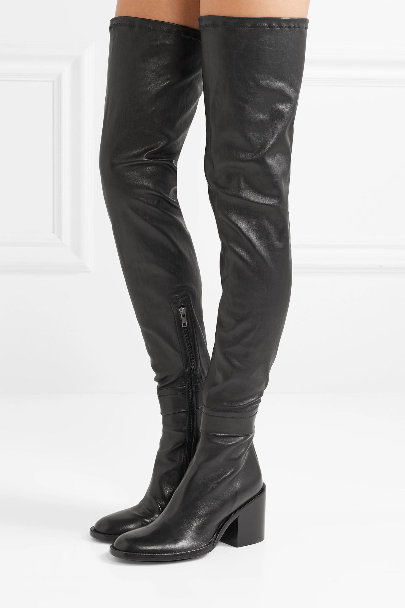 ann demeulemeester over the knee boots
