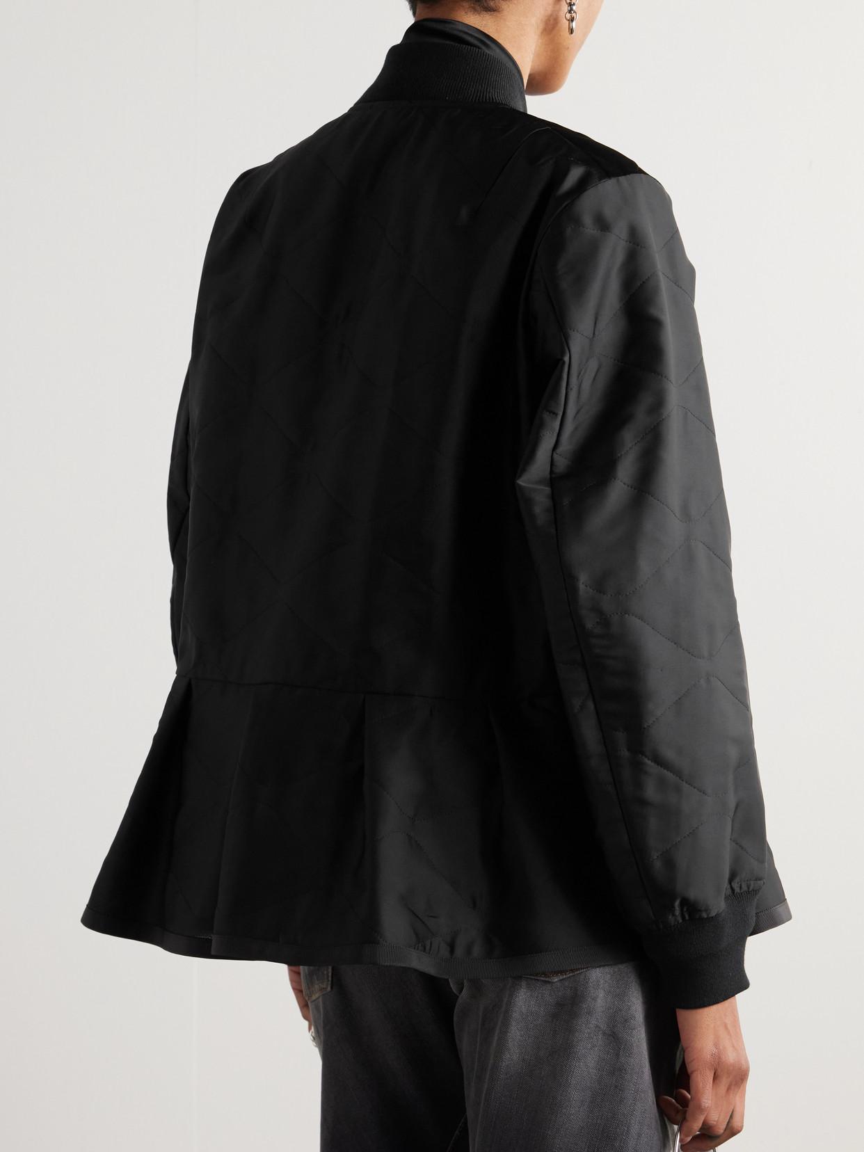 ■sacai■サカイ■Quilted Satin Peplum Jacket■ジャケット■ Sacai Quilted Satin Peplum Jacket In Khaki | ModeSens