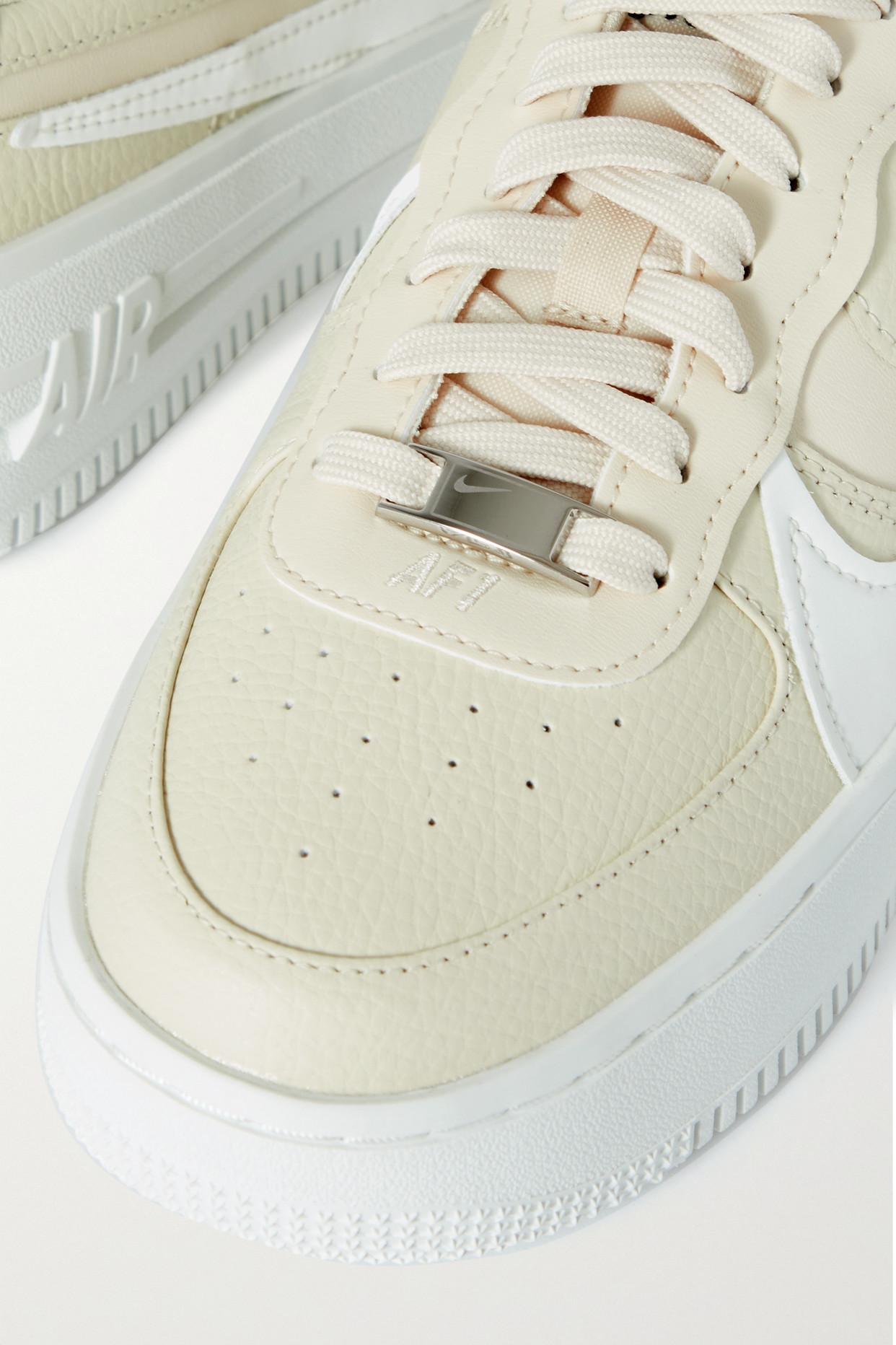 Nike Air Force 1 Shadow Leather Platform Sneakers in Natural | Lyst