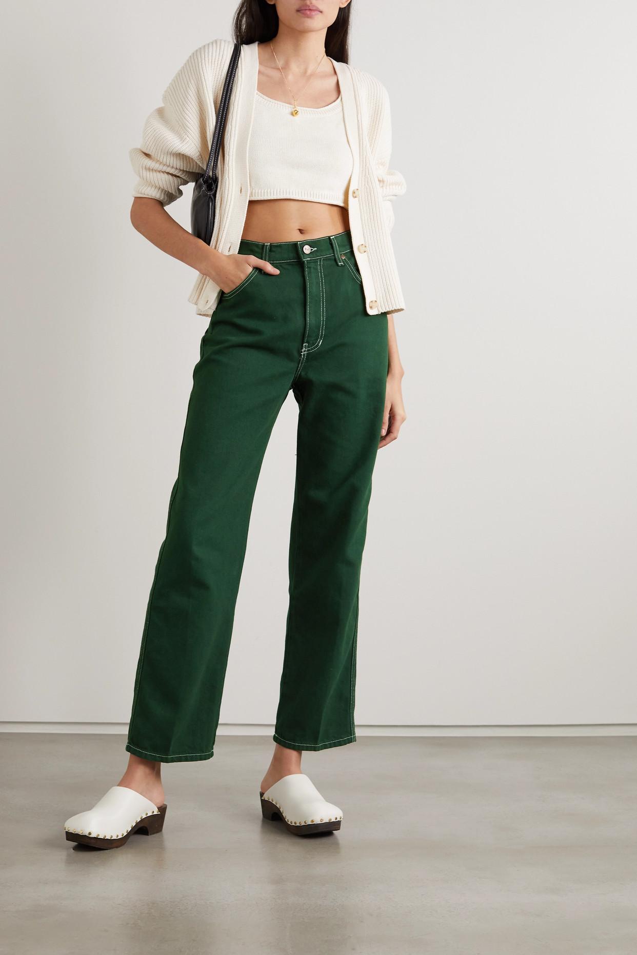 Reformation Cowboy High-rise Straight-leg Organic Jeans in Green | Lyst