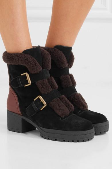 see by chloe shearling ankle boots