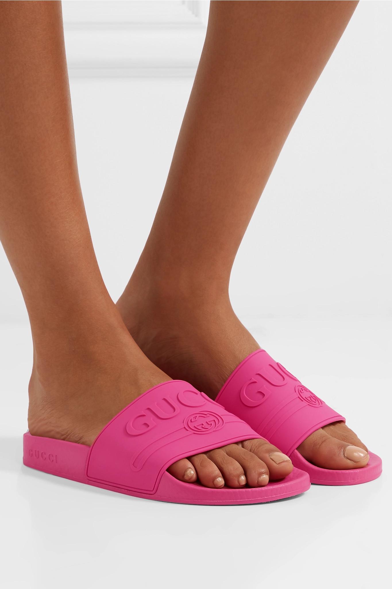 gucci rose slides