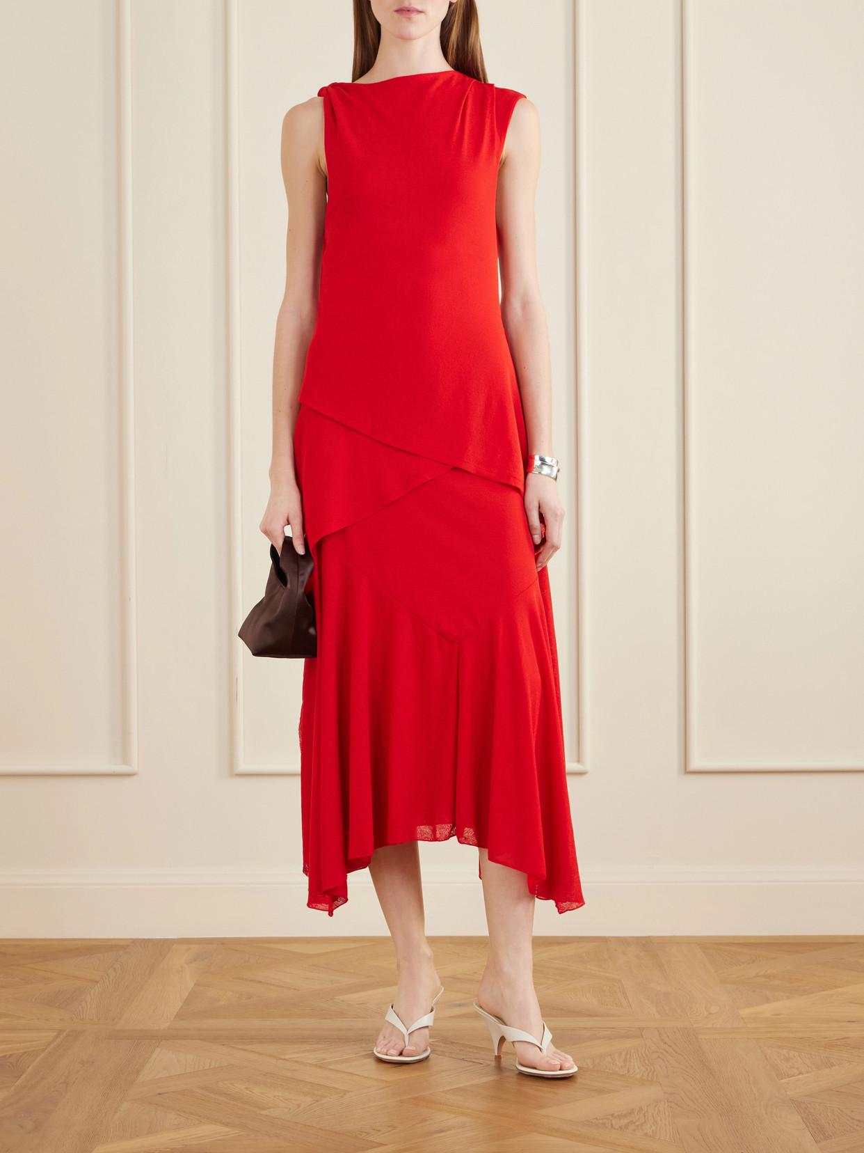 strapless open back dress Ganni Runaway Checked Seersucker Midi Dress In Cherry Blossom 38 UK 10   Afashionistastore