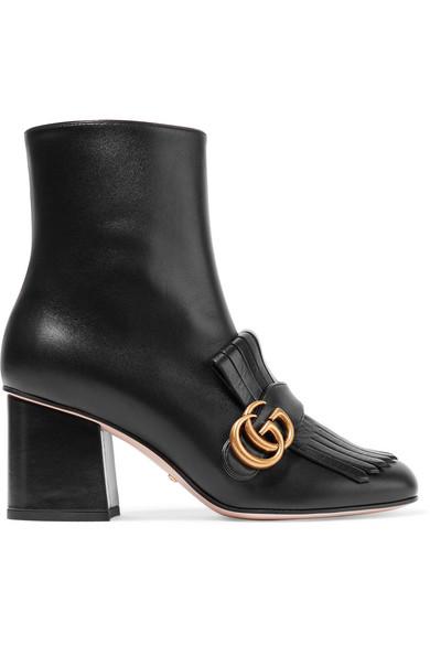 gucci embellished leather ankle boots