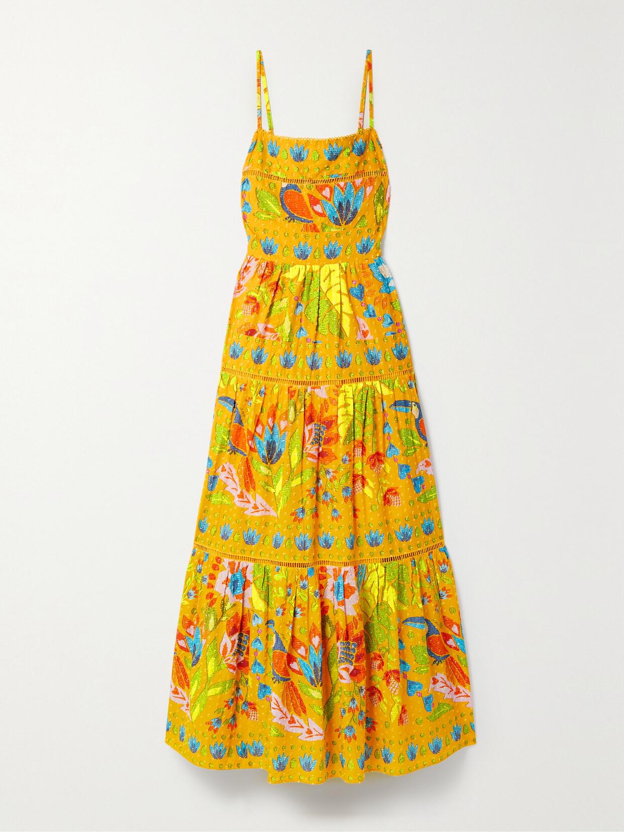 FARM Rio Summer Garden Sleeveless Maxi Dress in Yellow | Lyst