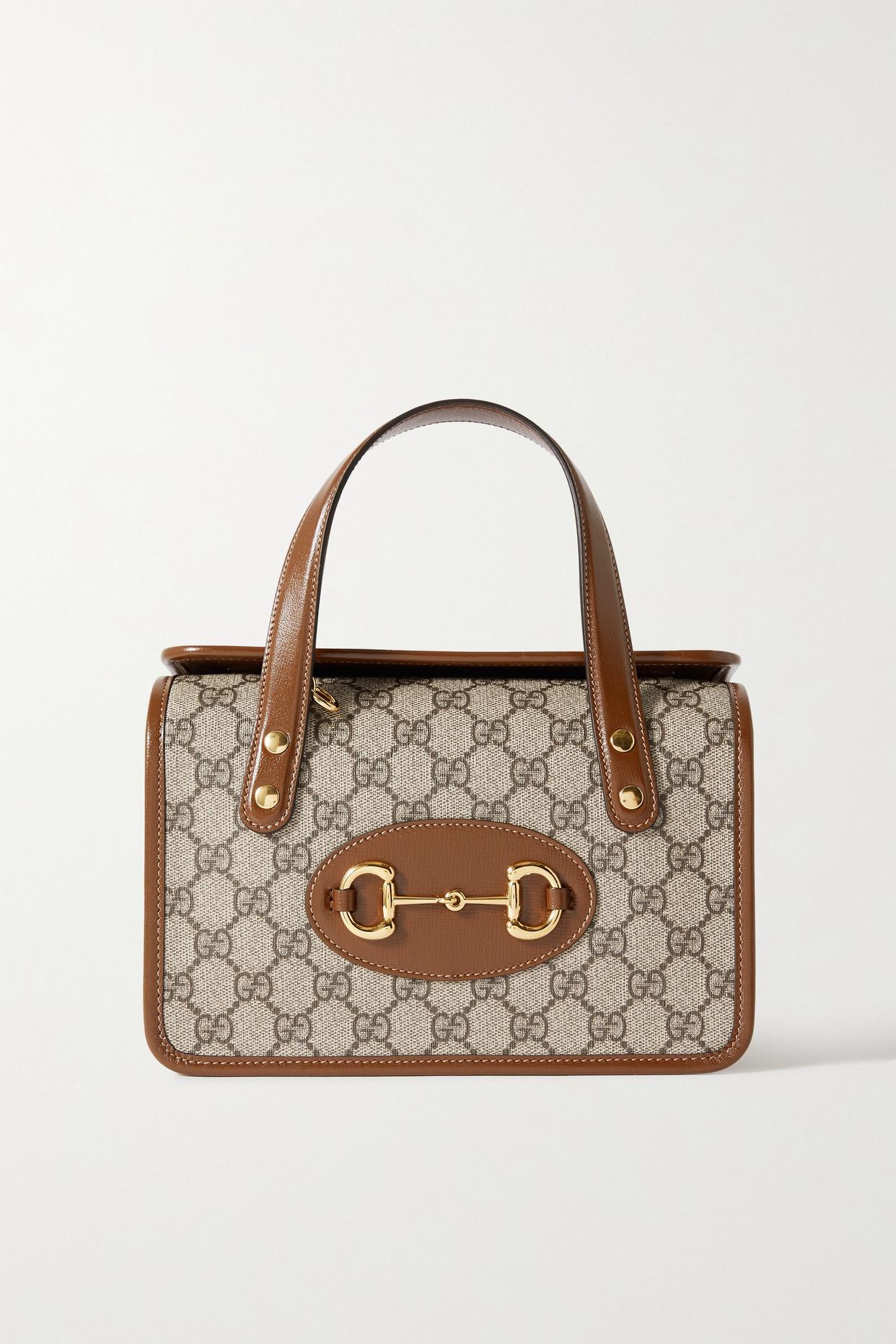 Gucci Horsebit 1955 Small Leather-trimmed Printed Coated-canvas Shoulder Bag - Brown - One Size