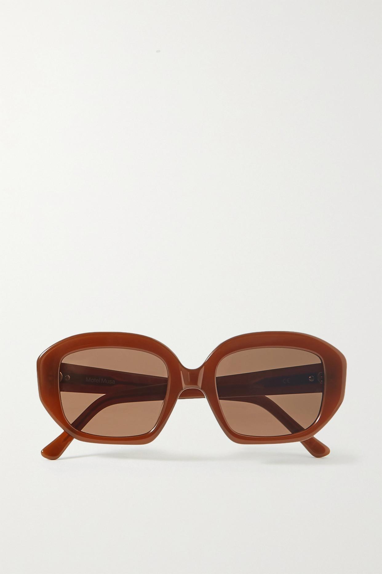 Velvet Canyon Motel Musa Square-frame Acetate Sunglasses in Brown | Lyst