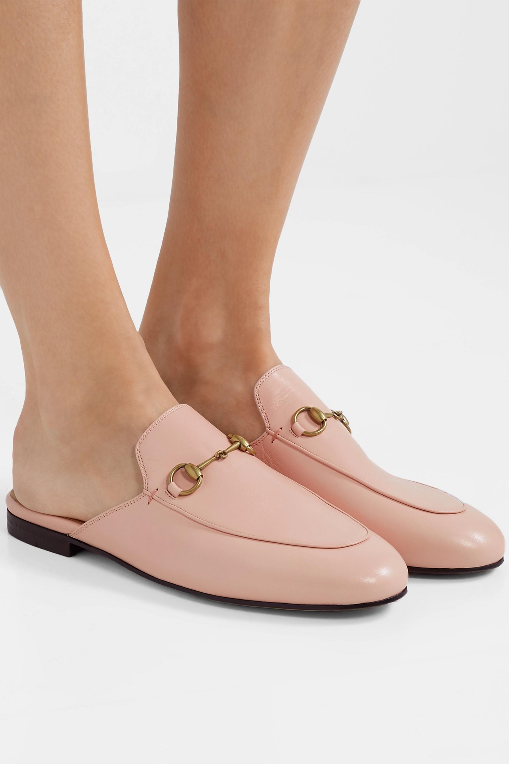 Gucci Leather Princetown Slippers in Blush (Pink) - Lyst