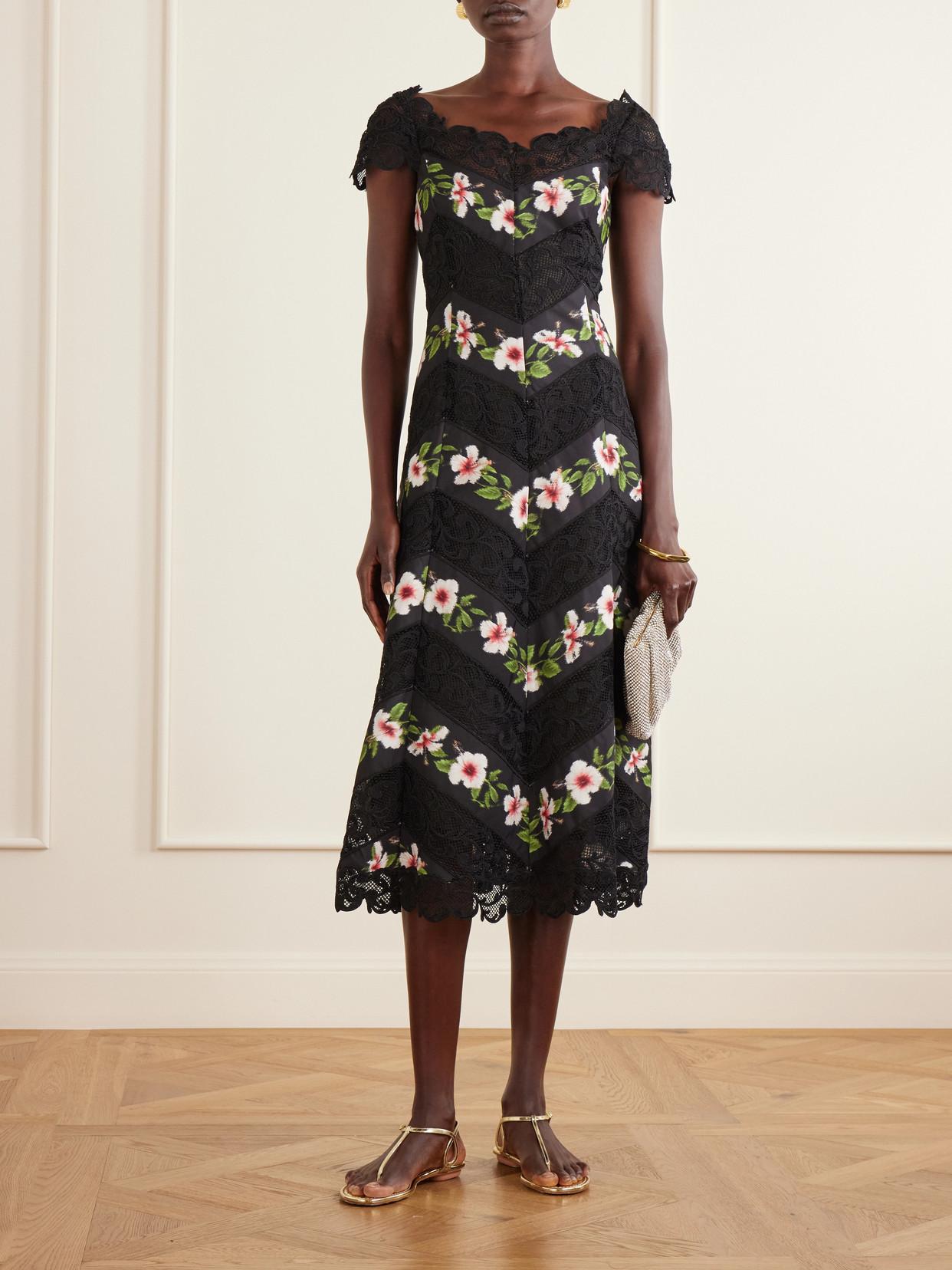Designer Oscar De La Renta Floral Applique Halter Neck Dresses for Women -  Up to 65% off | Lyst