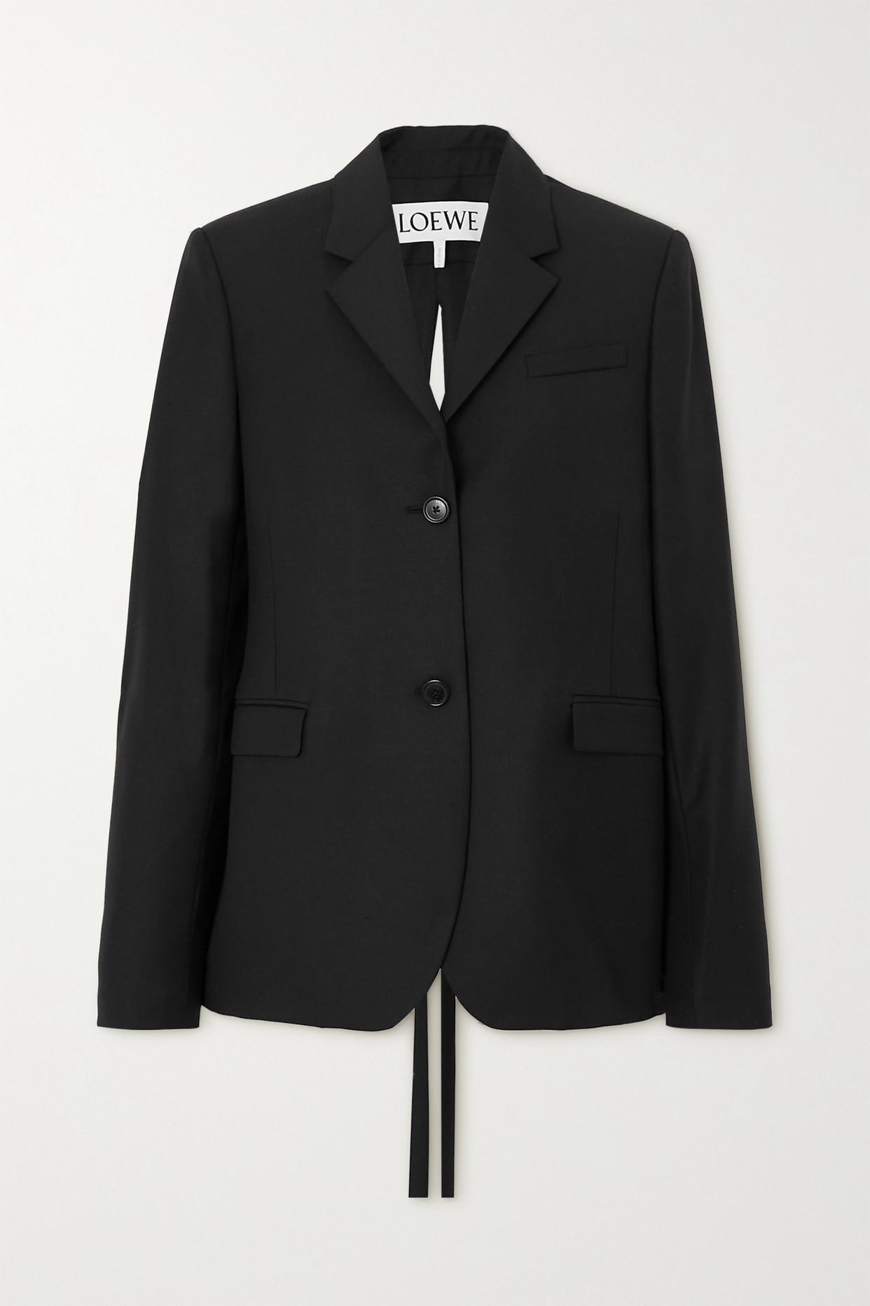 Loewe Open-back Wool-twill Blazer in Black | Lyst UK