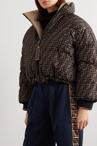 Fendi Reversible Printed Down Jacket in Beige (Natural) | Lyst