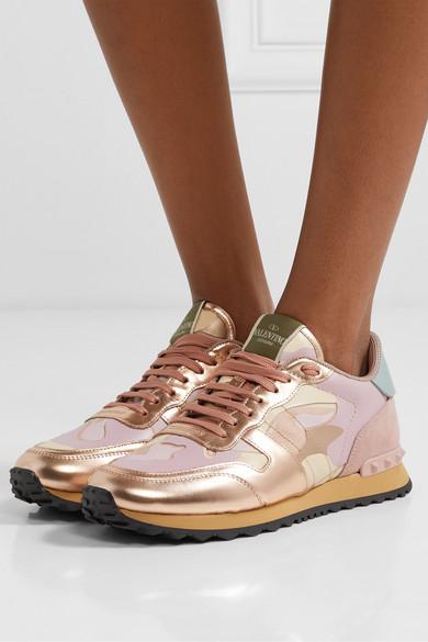 pink and gold valentino trainers