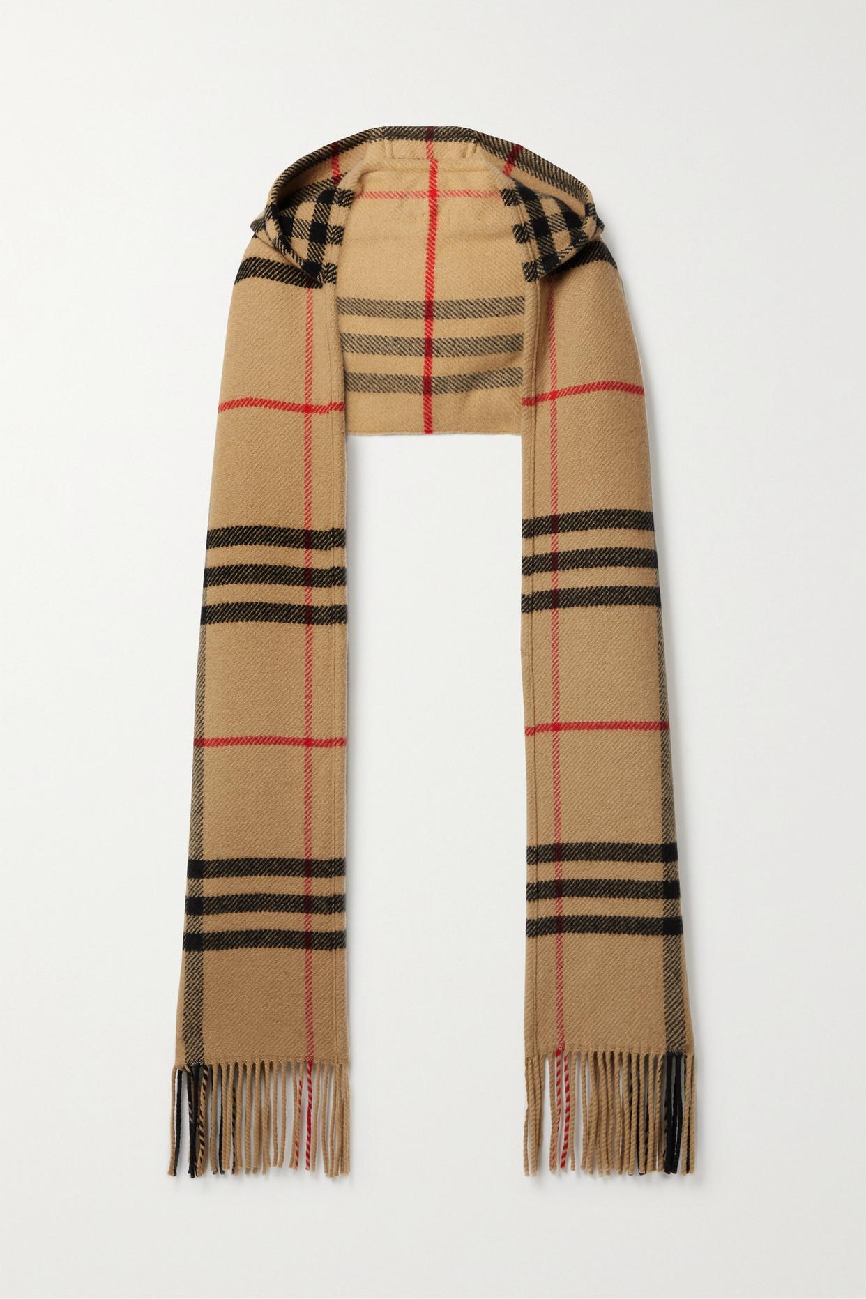 BURBERRY: Vintage Check Scarf in printed cashmere - Brown