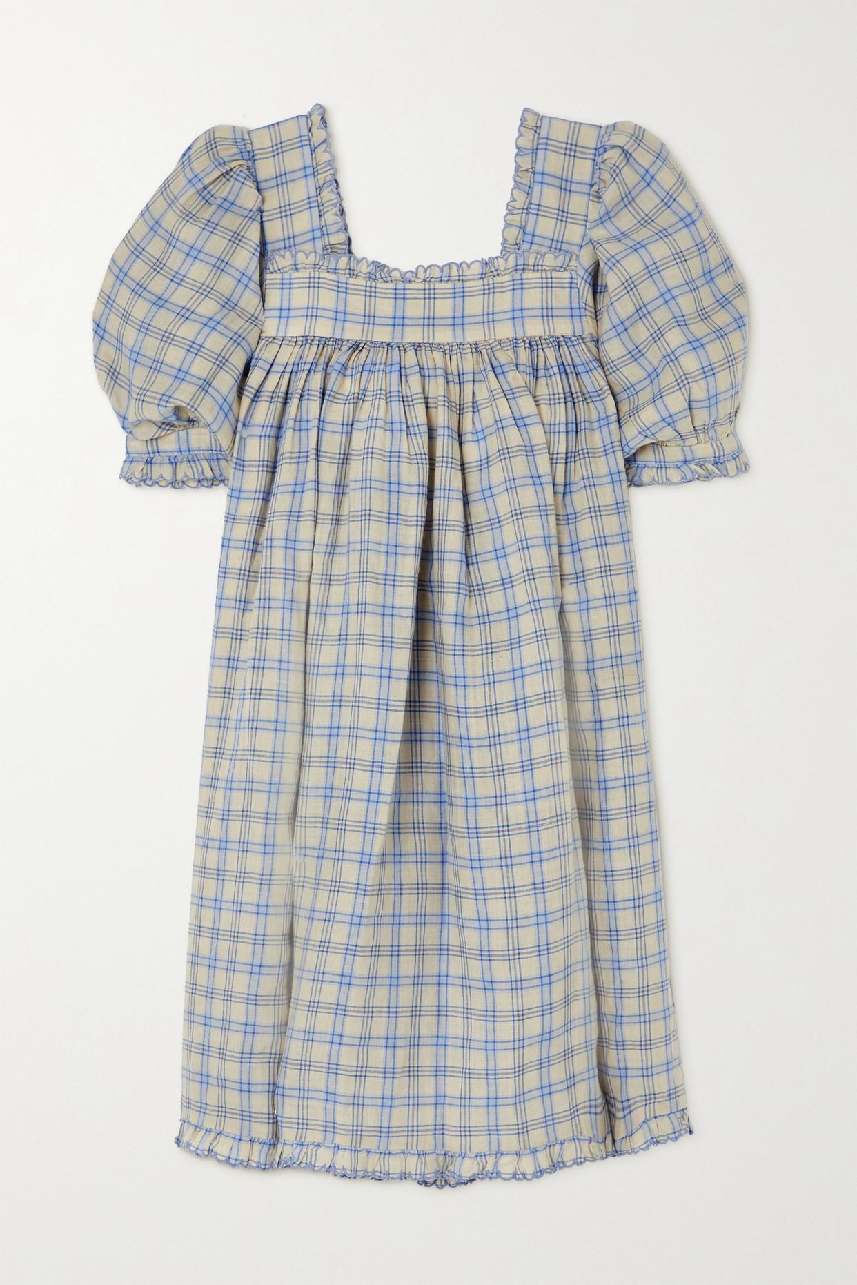 Doen Frede Ruffled Checked Ramie Mini 
