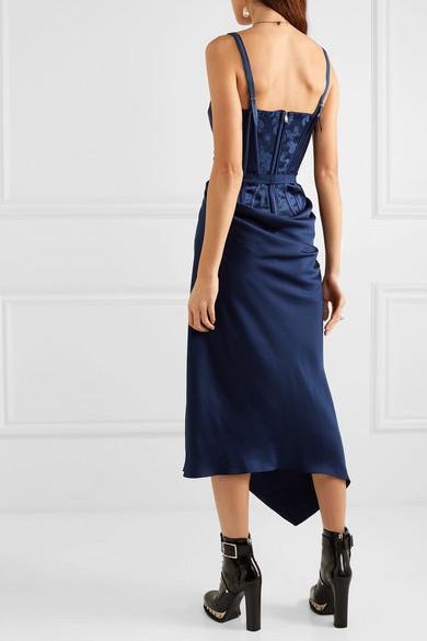 blue alexander mcqueen dress ALEXANDER MCQUEEN RUNWAY S/S 2023 BLUE LEATHER BUSTIER DRESS